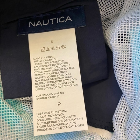 Nautica Men's Colorblocked Quick-Dry 18" Board Shorts in Reel Aqua Size S - Picture 4 of 4